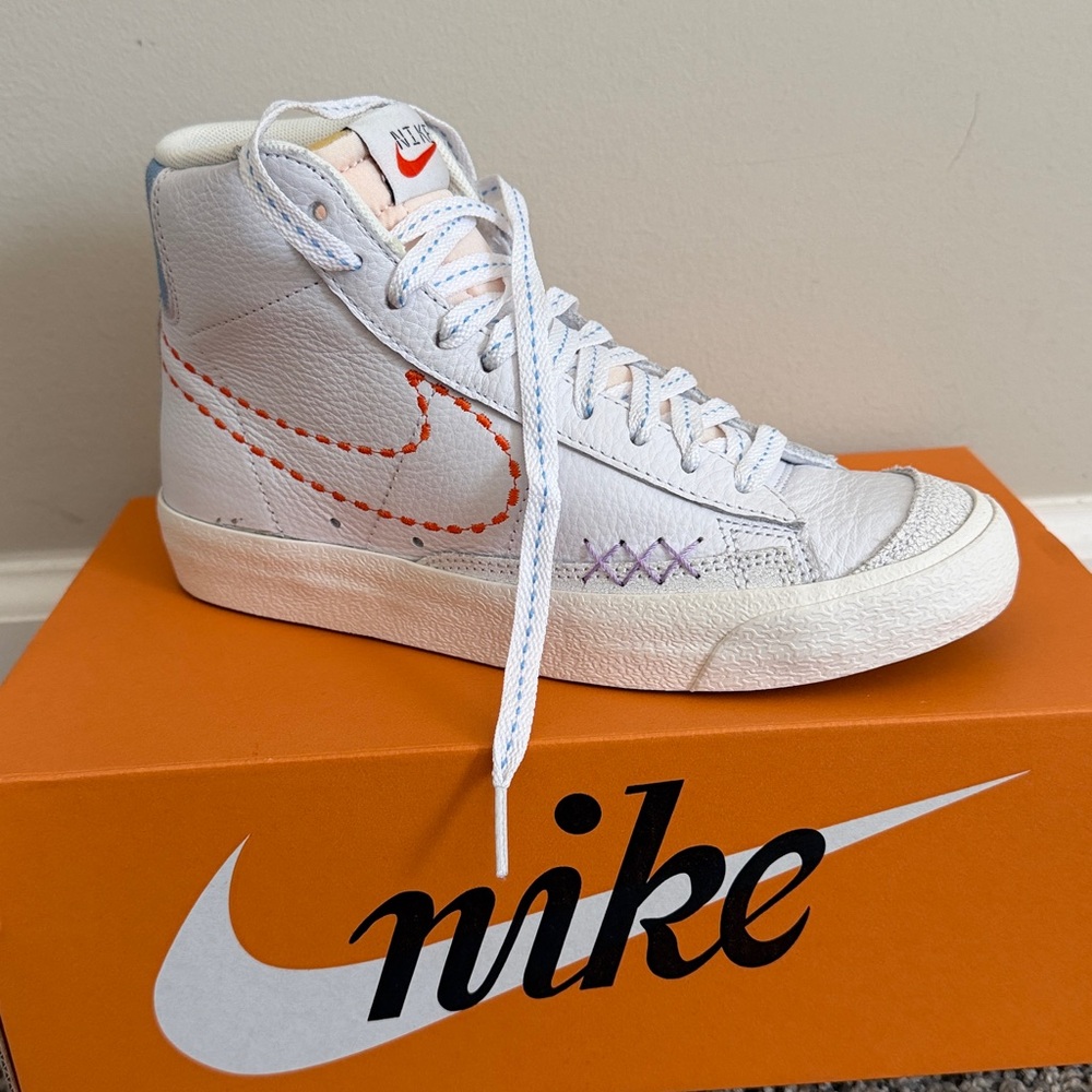 Nike Blazer Mid '77 in White, Orange, and Lilac